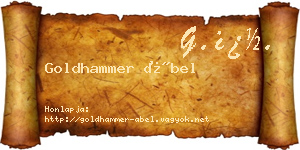 Goldhammer Ábel névjegykártya
